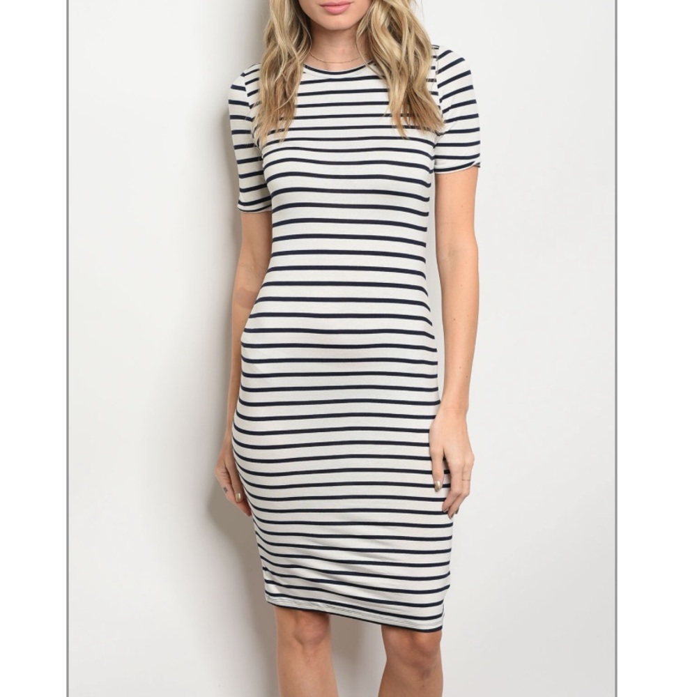 Navy Striped Dress